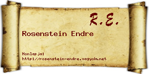 Rosenstein Endre névjegykártya